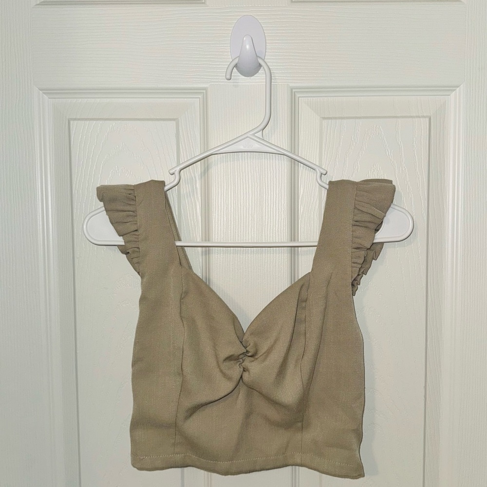 Ruffled Tan Women's Top